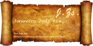 Janovics Zsófia névjegykártya